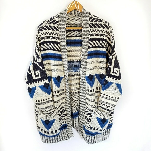 Urban Outfitters Sweaters - UO Ecote blue aztec print boho festival sweater